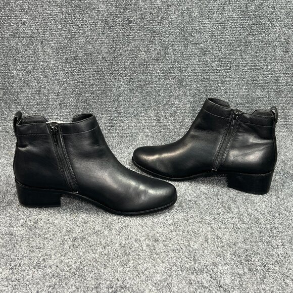 Vionic Clara Ankle Boots Women's Size 9 Black Leather Weather Resistant Booties - Picture 7 of 15